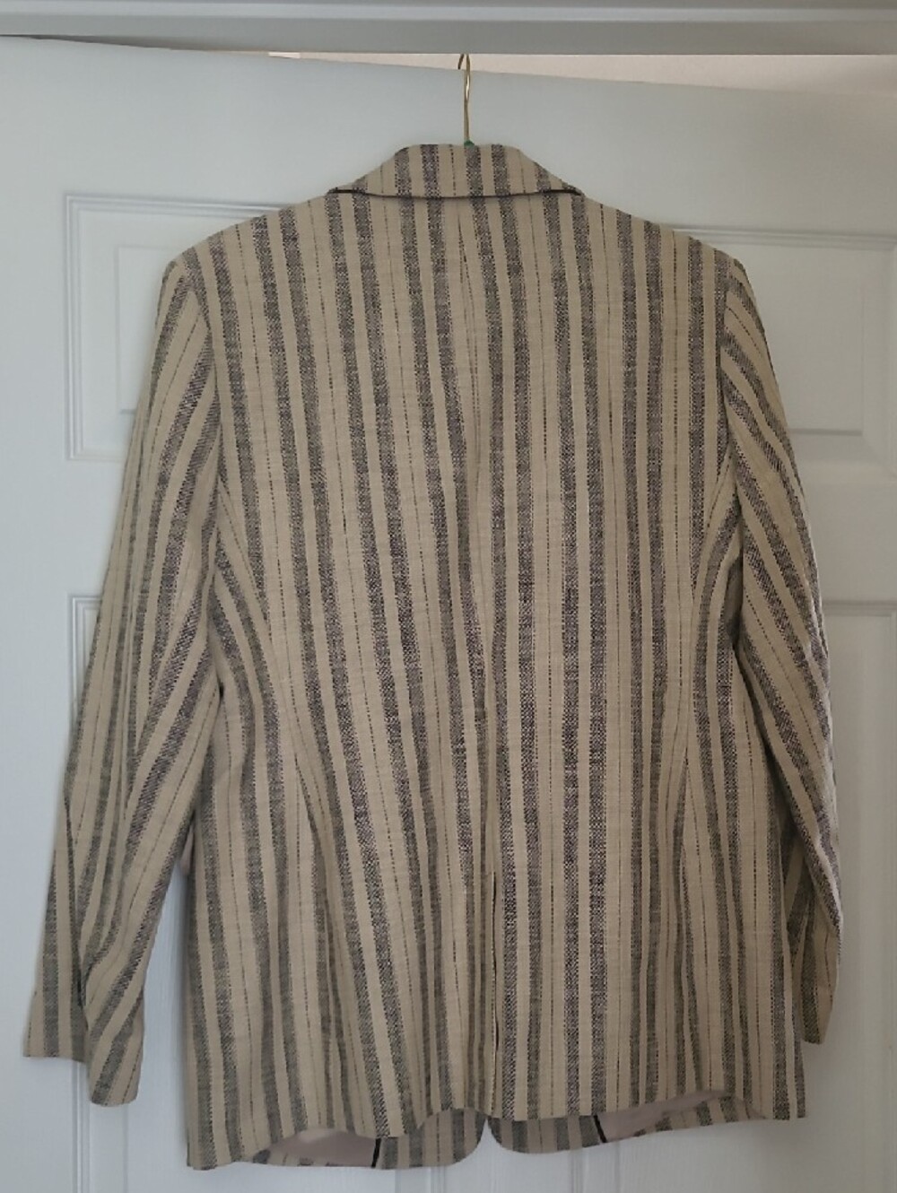 Banana Republic Striped Double-Breasted Blazer - Cream & Black - Picture 2 of 11